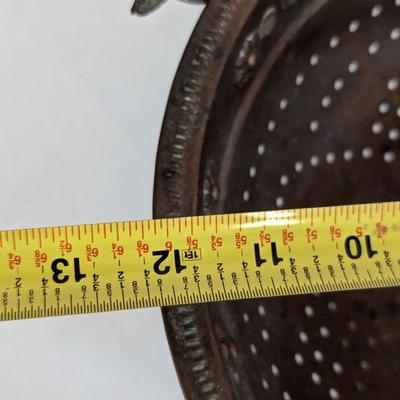 Vintage Copper Colander With Handles