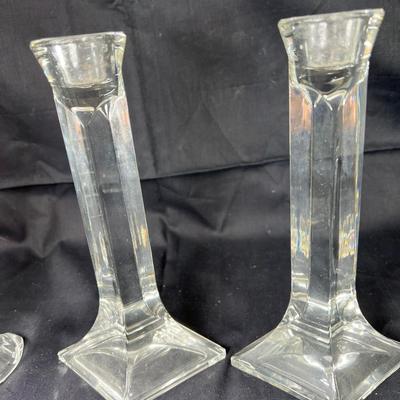Cut crystal salts, Candle holders, vases