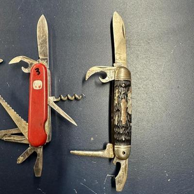 3 FOLDING POCKET KNIVES