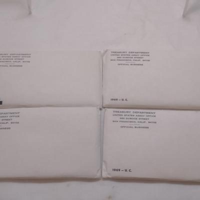 Set of Four 1969 U. S. Mint Uncirculated Coin Sets (#53)