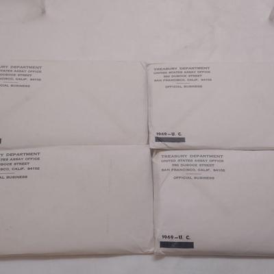 Set of Four 1969 U. S. Mint Uncirculated Coin Sets (#54)