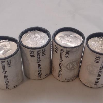 2014-2017 U. S. Mint Kennedy Half-Dolar $10 Rolls Uncirculated (#55)