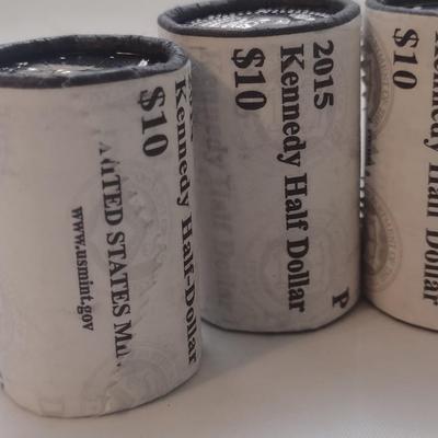 2014-2017 U. S. Mint Kennedy Half-Dolar $10 Rolls Uncirculated (#55)