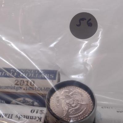 2010-2013 U. S. Mint Kennedy Half-Dolar $10 Rolls Uncirculated (#56)