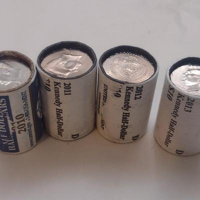 2010-2013 U. S. Mint Kennedy Half-Dolar $10 Rolls Uncirculated (#56)