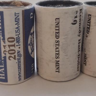 2010-2013 U. S. Mint Kennedy Half-Dolar $10 Rolls Uncirculated (#56)