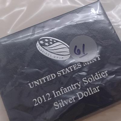 2012 U. S. Mint Infantry Soldier Silver Dollar Uncirculated Coin (#61)