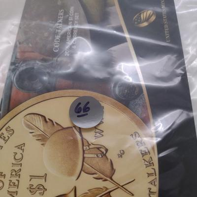2016 U. S. Mint Code Talkers $1 Coin and Currency Set (#66)