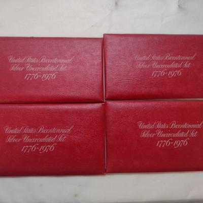 Set of Four 1976 U. S. Mint Bicentennial Silver Uncirculated Coin Set (#70)