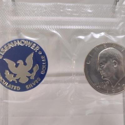 1972 U. S. Mint Eisenhower Silver Dollar Uncirculated Coin (#77)