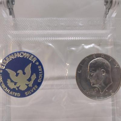 Set of Two 1972 U. S. Mint Eisenhower Silver Dollar Uncirculated Coin (#79)