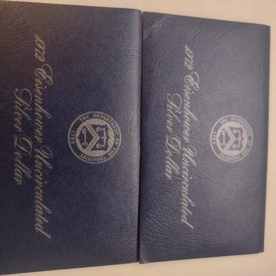 Set of Two 1972 U. S. Mint Eisenhower Silver Dollar Uncirculated Coin (#79)