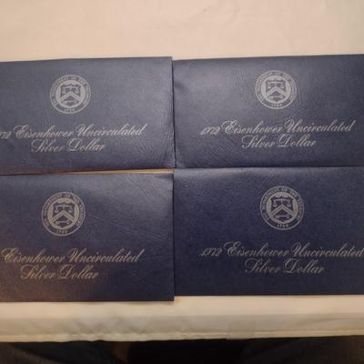 Set of Four 1972 U. S. Mint Eisenhower Silver Dollar Uncirculated Coin (#81)