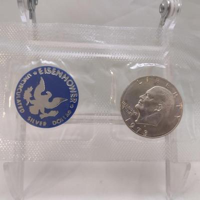 Set of Four 1973 U. S. Mint Eisenhower Silver Dollar Uncirculated Coin (#84)