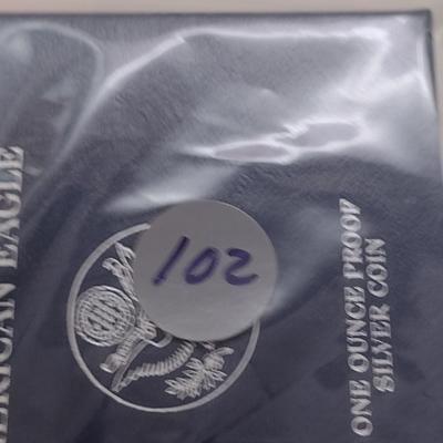 2008 U. S. Mint American Eagle Silver Dollar Proof Coin (#102)