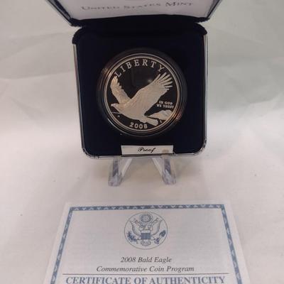 2008 U. S. Mint Bald Eagle Commemorative Silver Dollar Proof Coin (#114)