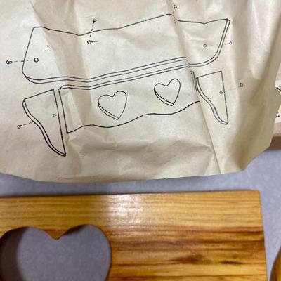 Wood County Home Shelf Wall Decor with cut-out Heart need assembly