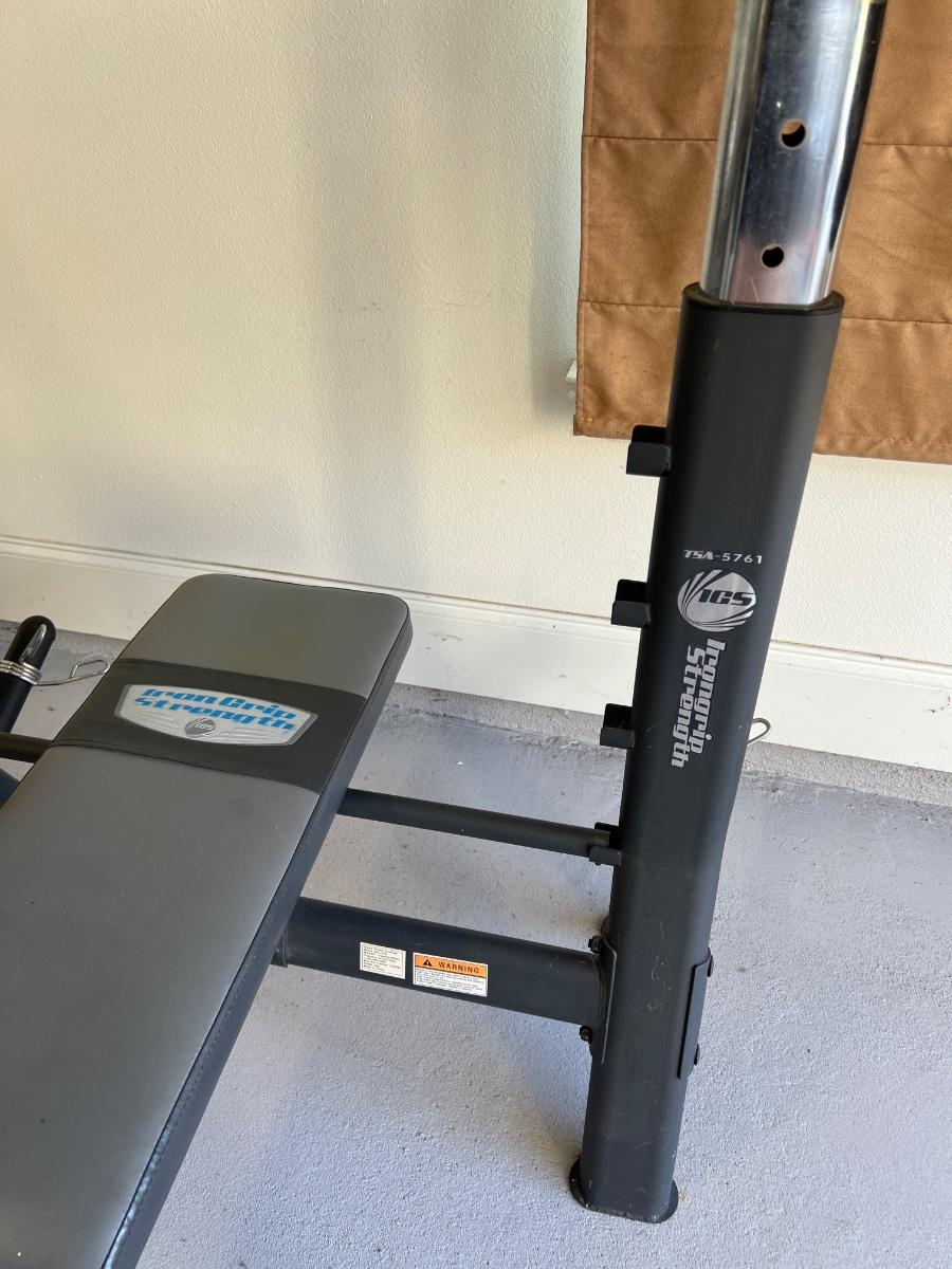 IRONGRIP STRENGTH Adjustable Workout Bench With Assorted Weights EstateSales