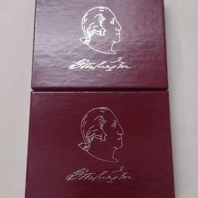 Set of Two 1982 U. S. Mint George Washington Commemorative 90% Silver Half-Dollar Proof Coin (#130)
