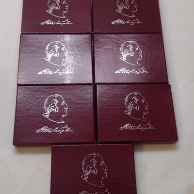 Set of Five 1982 U. S. Mint George Washington Commemorative 90% Silver Half-Dollar Proof Coin (#136)