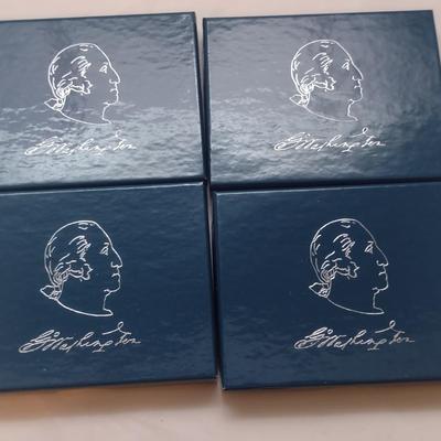 Set of Four 1982 U. S. Mint George Washington Commemorative 90% Silver Half-Dollar Uncirculated Coin (#143)