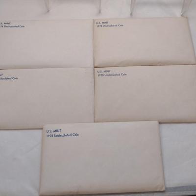 Set of Five 1978 U. S. Mint Uncirculated Coin Sets (#151)