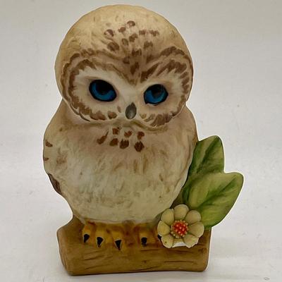 Bisque Porcelain Owl Figurine