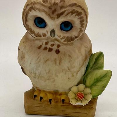 Bisque Porcelain Owl Figurine