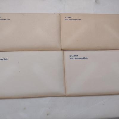 Set of Five 1981 U. S. Mint Uncirculated Coin Sets (#154)