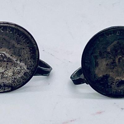 Vintage Earring made from coins, clip-ons