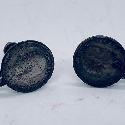 Vintage Earring made from coins, clip-ons