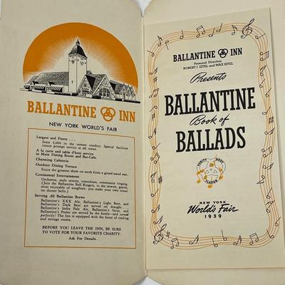 1939 New York World's Fair Ballantine Inn Book of Ballads Beer Mug Design