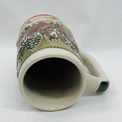 Budweiser Beer Stein Holiday Christmas Clydesdale Horses 1984 Collector's