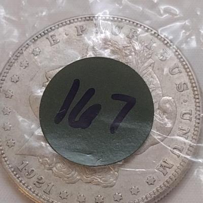1921-S U. S. Mint Morgan Silver Dollar (#167)