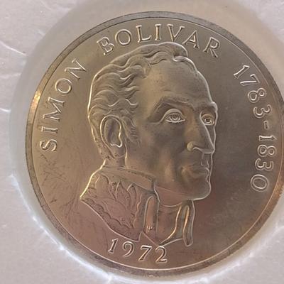 1972 Panama 20 Balboas 2000 Grain Sterling Silver .925 Coin Franklin Mint (#194)