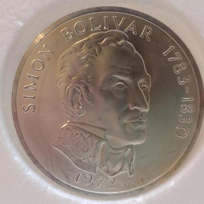 1972 Panama 20 Balboas 2000 Grain Sterling Silver .925 Coin Franklin Mint (#195)