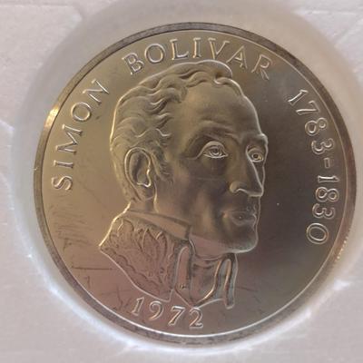 1972 Panama 20 Balboas 2000 Grain Sterling Silver .925 Coin Franklin Mint (#197)