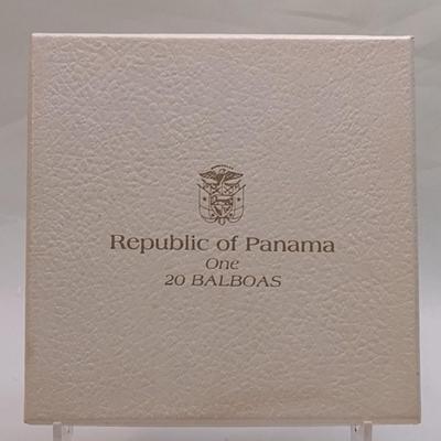 1973 Panama 20 Balboas 2000 Grain Sterling Silver .925 Coin Franklin Mint (#203)