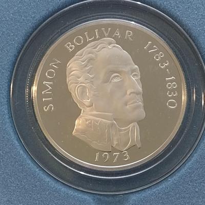 1973 Panama 20 Balboas 2000 Grain Sterling Silver .925 Coin Franklin Mint (#203)