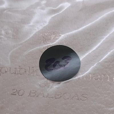 1973 Panama 20 Balboas 2000 Grain Sterling Silver .925 Coin Franklin Mint (#203)