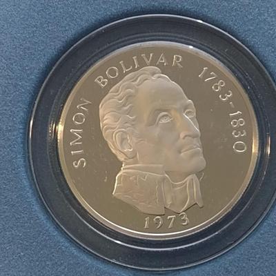 1973 Panama 20 Balboas 2000 Grain Sterling Silver .925 Coin Franklin Mint (#204)