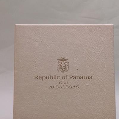 1973 Panama 20 Balboas 2000 Grain Sterling Silver .925 Coin Franklin Mint (#205)