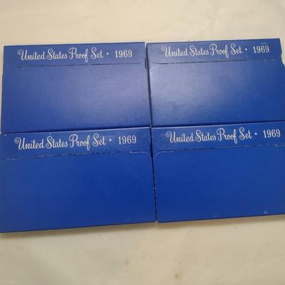 Set of Four 1969 U. S. Mint Proof Coin Set (#212)