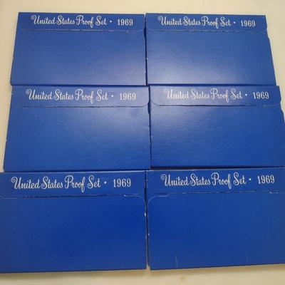 Set of Six 1969 U. S. Mint Proof Coin Set (#213)