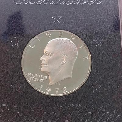 Set of Two 1972 U. S. Mint Eisenhower Proof Coin Brown Box (#223)
