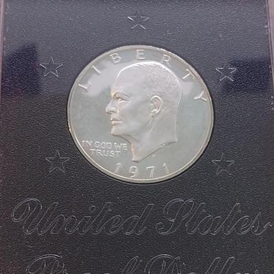 1971 U. S. Mint Eisenhower Proof Coin Brown Box (#225)