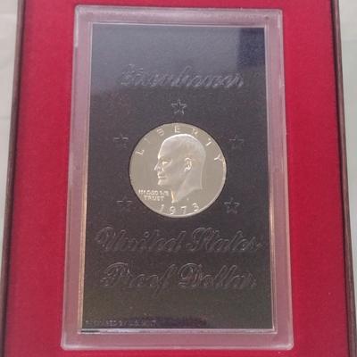 1973 U. S. Mint Eisenhower Proof Coin Brown Box (#230)