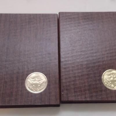 Set of Two 1973 U. S. Mint Eisenhower Proof Coin Brown Box (#232)