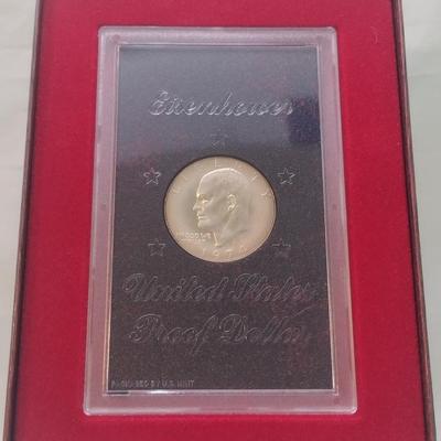 1974 U. S. Mint Eisenhower Proof Coin Brown Box (#235)