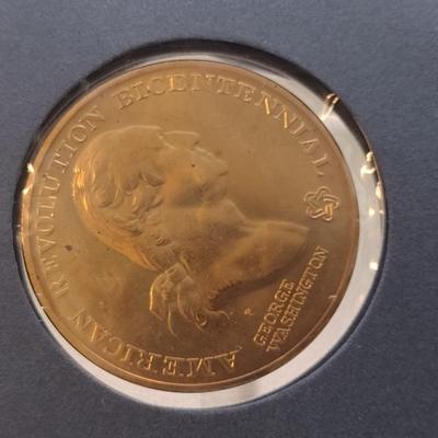 1972 U. S. Mint American Revolution Bicentennial Commemorative Medal and First Issue Stamp (#242)